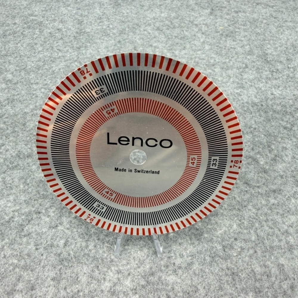 Vintage Lenco Turntable Stroboscope Disc 33 45 78 RPM Made in Switzerland
